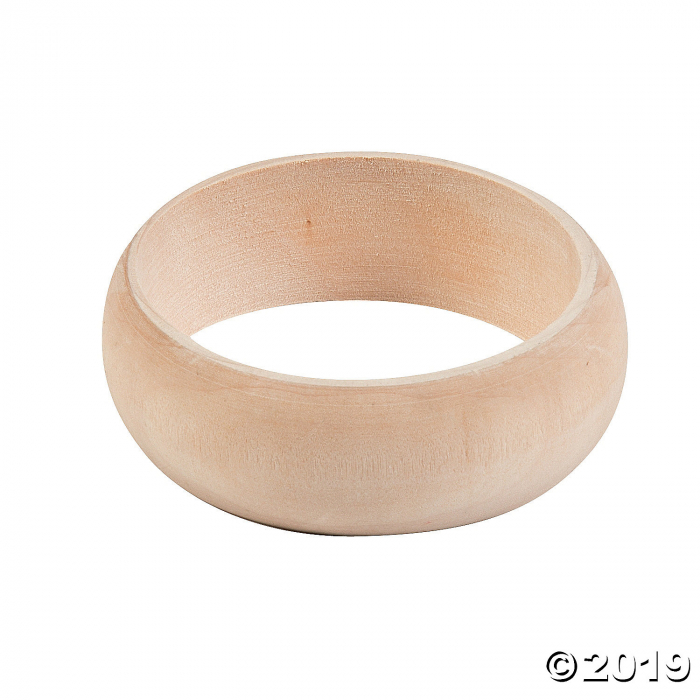 DIY Unfinished Wood Bangle Bracelets (Per Dozen)