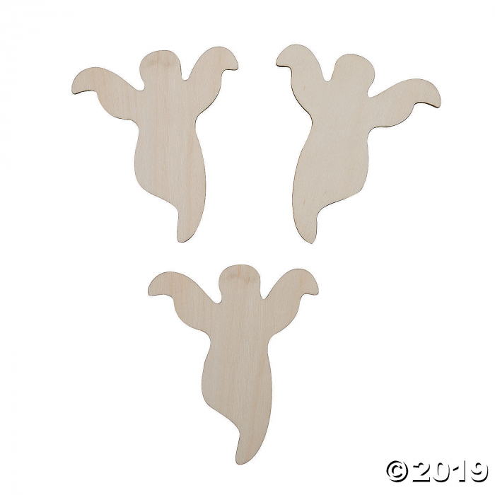 DIY Unfinished Wood Ghost Cutouts (Per Dozen)