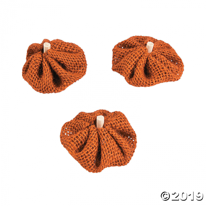 Fall Burlap Pumpkins (Per Dozen)