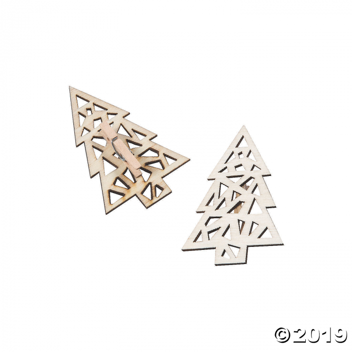 DIY Unfinished Wood Christmas Tree Clips (Per Dozen)