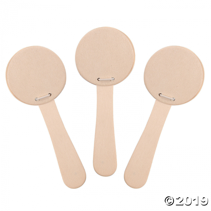 DIY Unfinished Wood Round Clappers (Per Dozen)