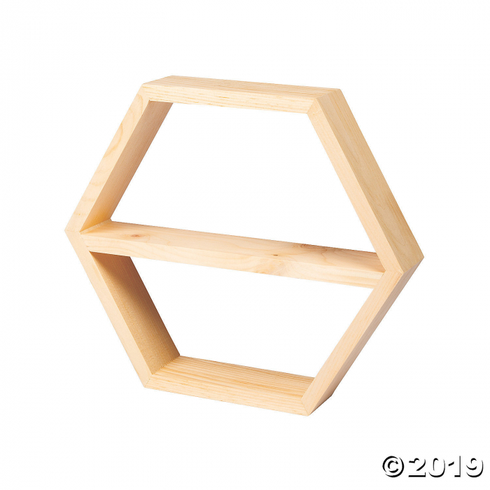 DIY Unfinished Wood Hexagon Shelf (1 Piece(s))
