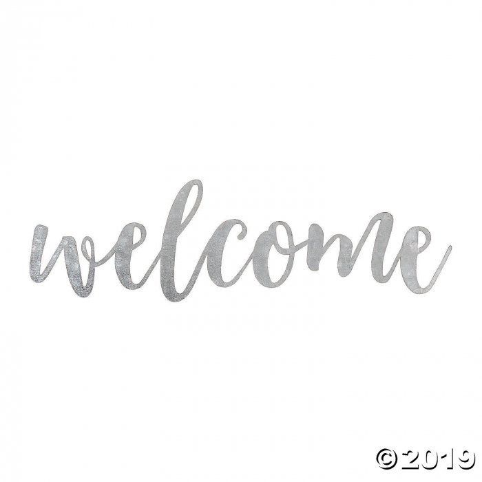 Large Galvanized Metal Welcome Cutout (1 Piece(s))