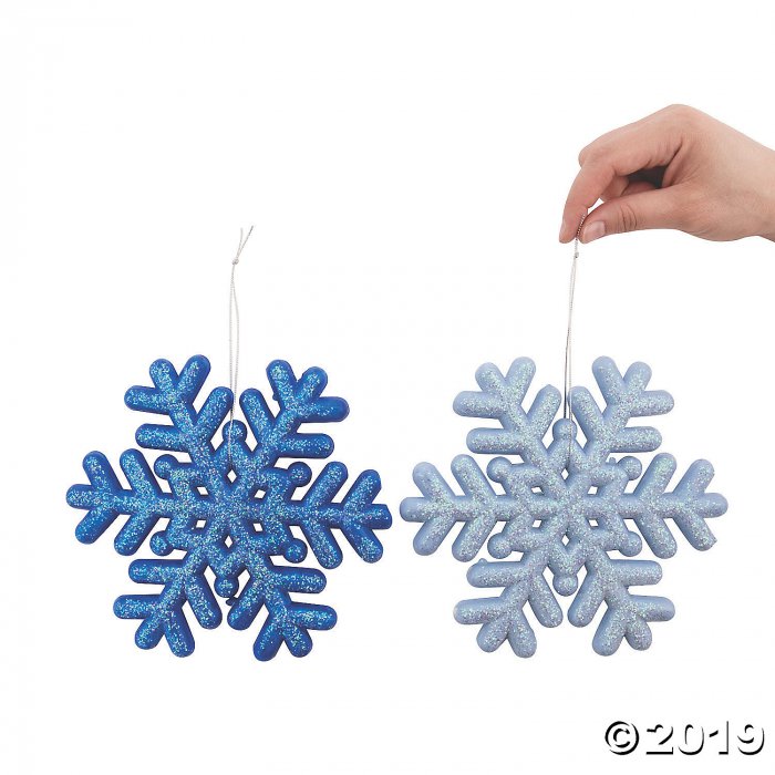 Fun Express Jumbo Glitter Snowflake Cutouts - 6 PC, Adult Unisex, Size: 10 - 15 1/2 x 11 1/2 - 17 3/4