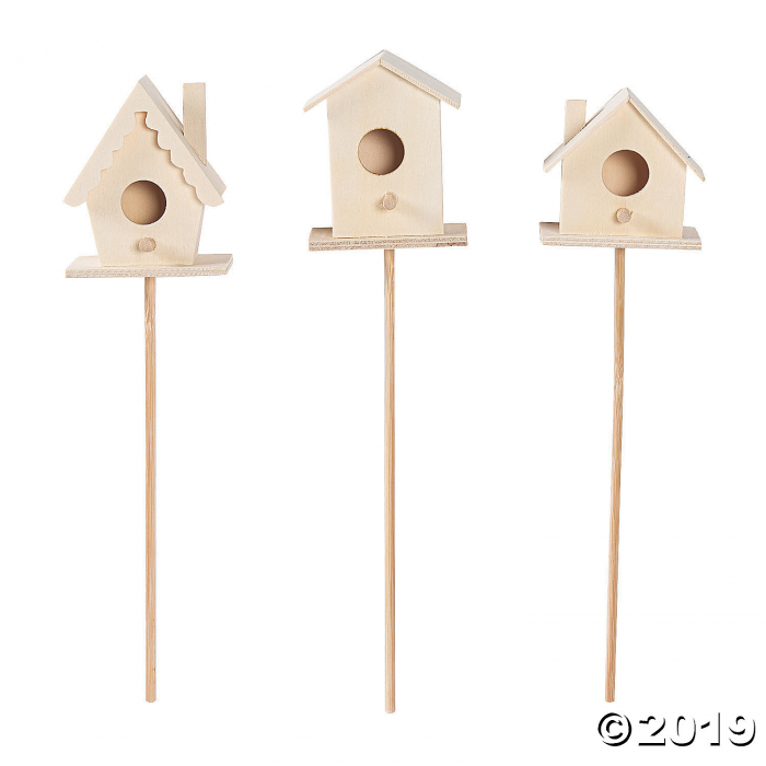 DIY Unfinished Wood Birdhouse Planter Sticks (1 Set(s))