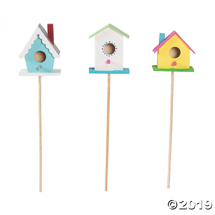 DIY Unfinished Wood Birdhouse Planter Sticks (1 Set(s))