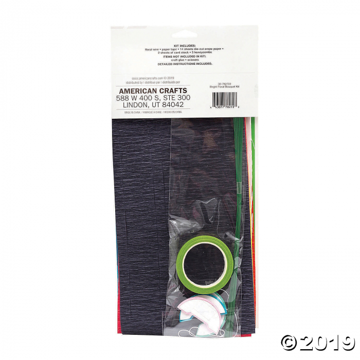 American Crafts K&Company DIY Bright Floral Bouquet Kit (Makes 1)