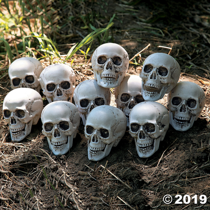 Bag of Skulls Halloween Decorations (Per Dozen)