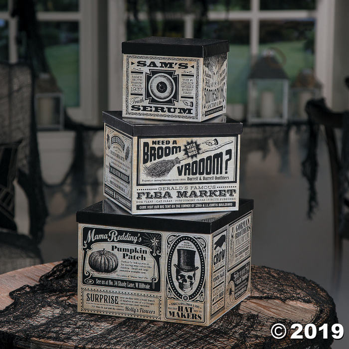 Vintage Stacking Boxes Halloween Decoration (1 Set(s))