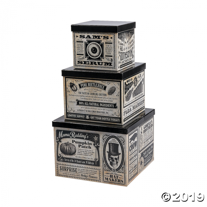 Vintage Stacking Boxes Halloween Decoration (1 Set(s))