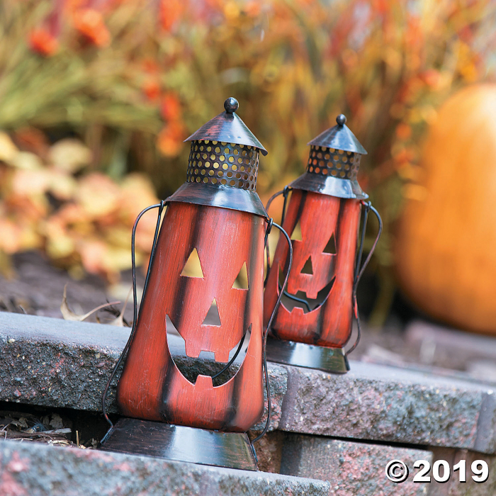 Jack-O'-Lantern Metal Lanterns Halloween Decorations (2 Piece(s))