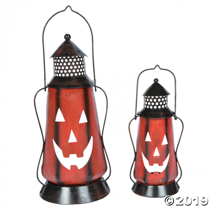 Jack-O'-Lantern Metal Lanterns Halloween Decorations (2 Piece(s))