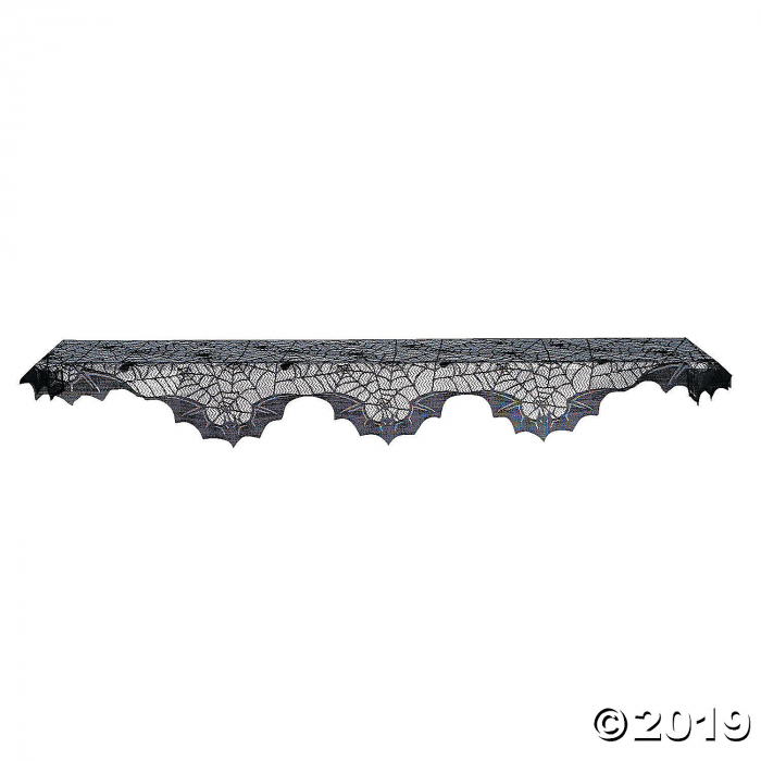 Black Lace Spider Web Mantel Scarf Halloween Decoration (1 Piece(s))