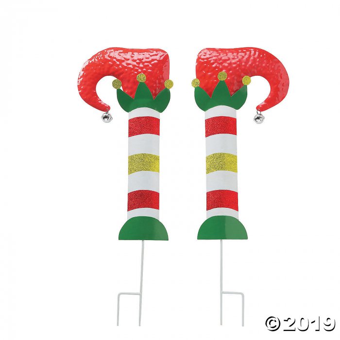 Whimsical Christmas Elf Legs Yard Signs (1 Set(s))