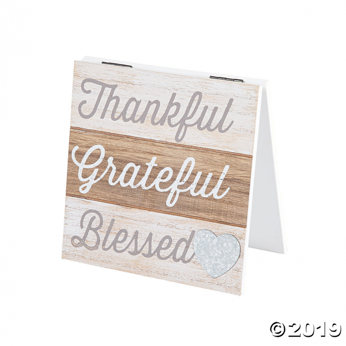 Thankful Grateful Blessed Tabletop Sign (1 Piece(s))