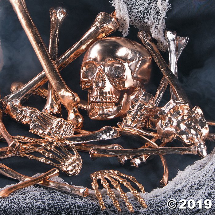 Gold Bag of Bones Halloween Decoration (1 Set(s)) | GlowUniverse.com