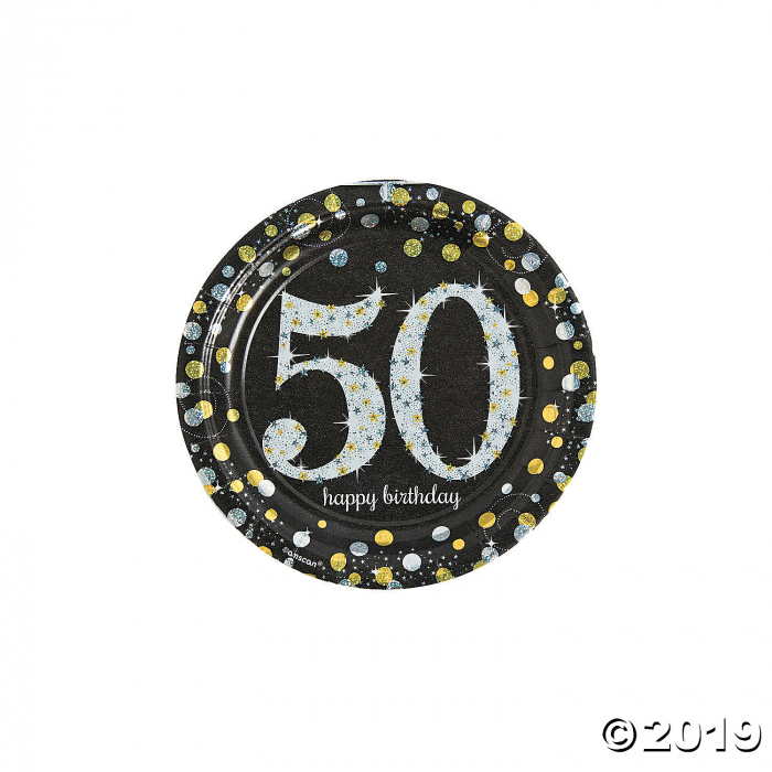 Sparkling Celebration 50th Birthday Paper Dessert Plates (8 Piece(s))