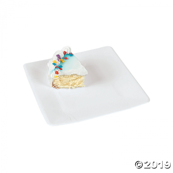 White Square Paper Dessert Plates (18 Piece(s))