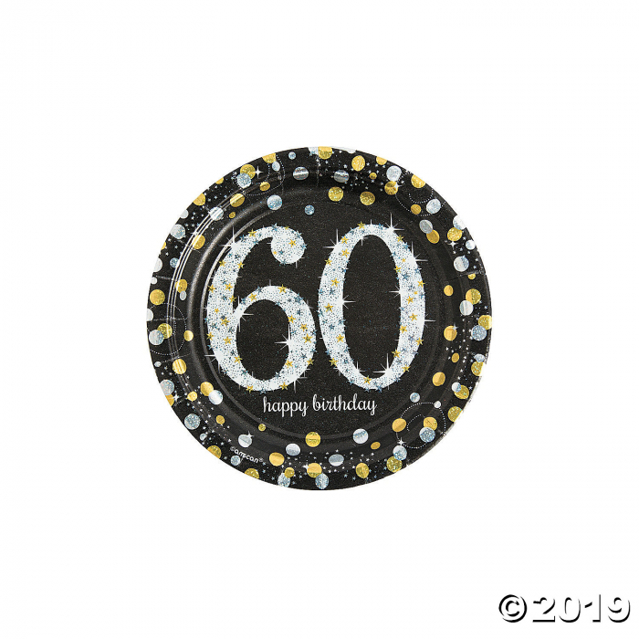 Sparkling Celebration 60th Birthday Paper Dessert Plates (8 Piece(s))