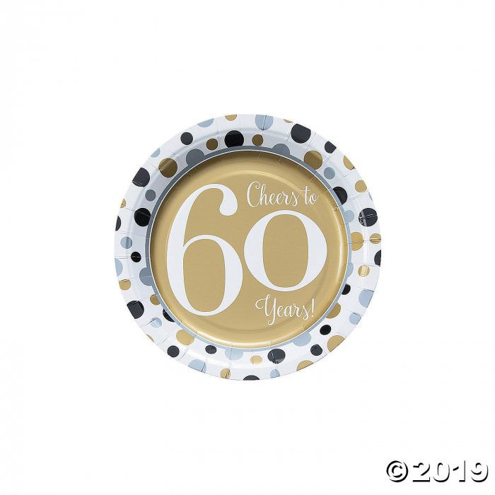 Cheers to 60 Years Paper Dessert Plates (8 Piece(s))