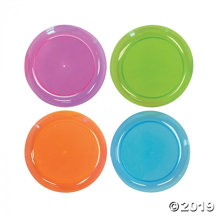 Neon Plastic Dessert Plates (40 Piece(s))