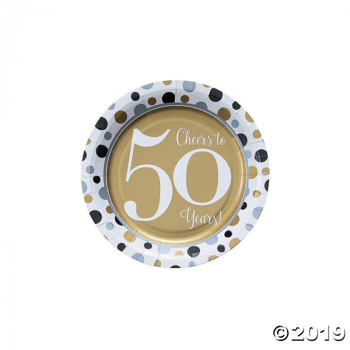 Cheers to 50 Years Paper Dessert Plates (8 Piece(s))