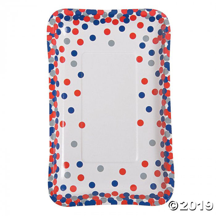 Patriotic Confetti Paper Appetizer Plates (8 Piece(s))