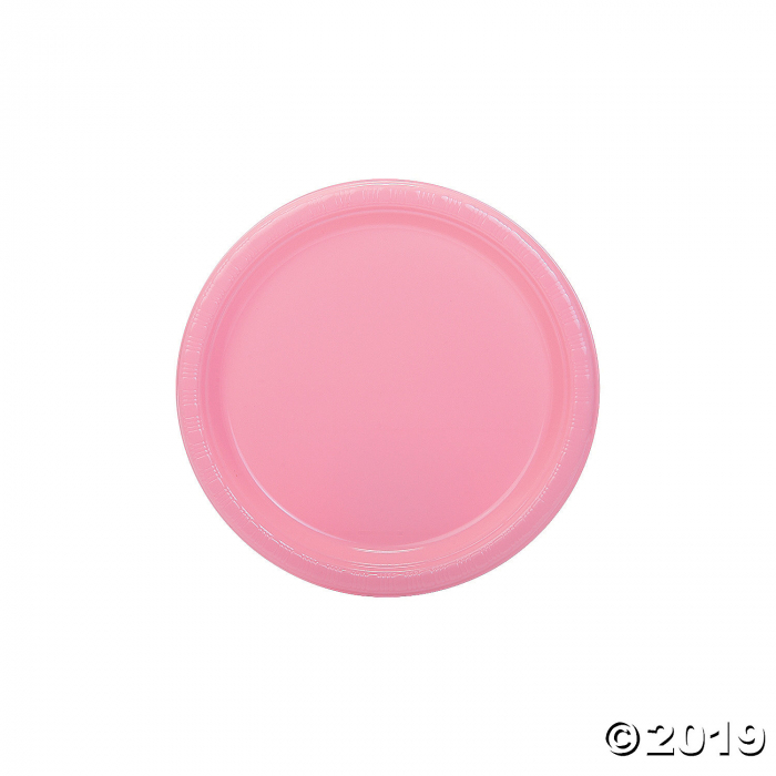 Light Pink Plastic Dessert Plates - 20 Pc.