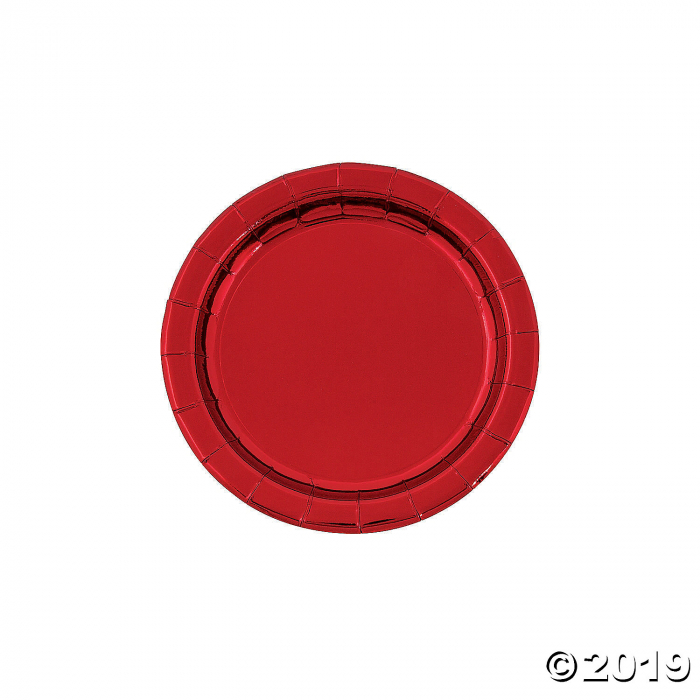 Red Foil Paper Dessert Plates (8 Piece(s)) Red Foil Paper Dessert Plates (8 Piece(s))