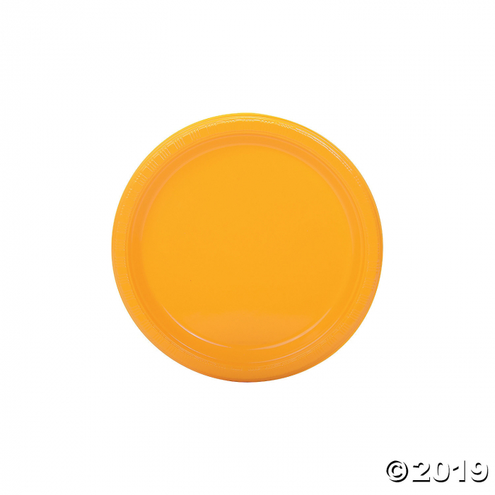 Yellow Plastic Dessert Plates (20 Piece(s))