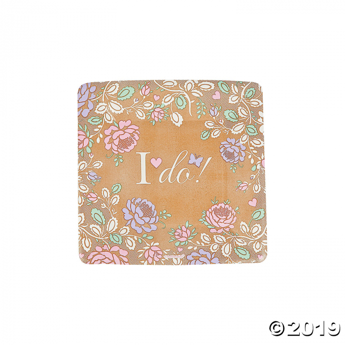 I Do Floral Paper Dessert Plates (1 Unit(s))