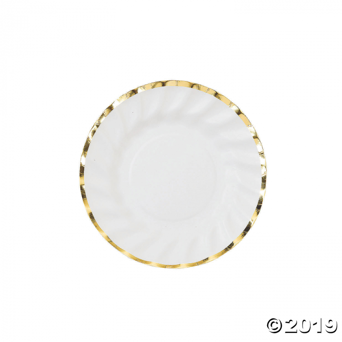 Talking Tables Gold Trim Scalloped Paper Dessert Plates (Per Dozen) Talking Tables Gold Trim Scalloped Paper Dessert Plates (Per Dozen)