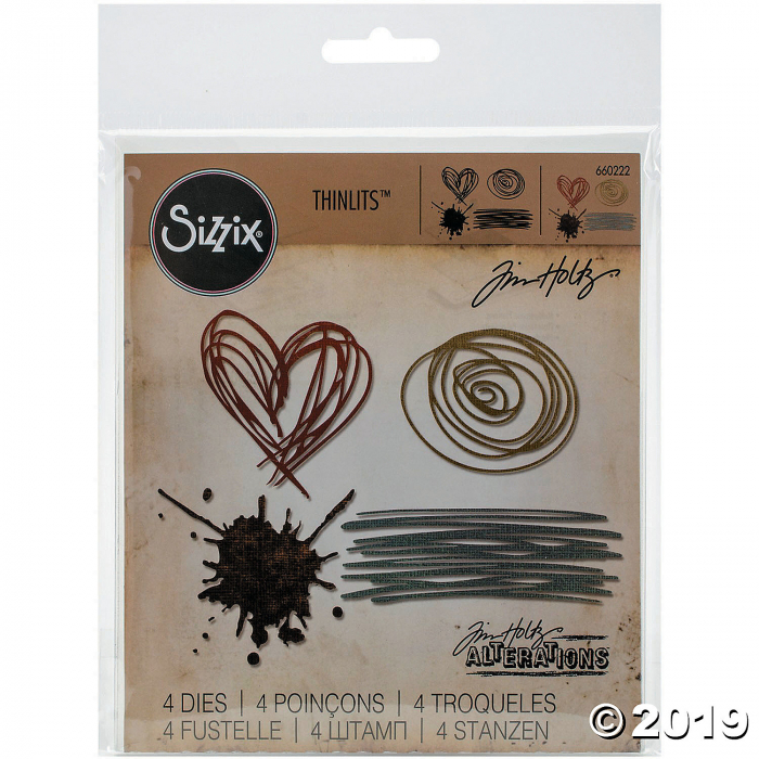 Sizzix Thinlits Dies By Tim Holtz 4/Pkg-Scribbles & Splat (1 Set(s))