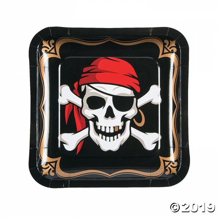 Pirate Square Paper Dinner Plates (8 Piece(s)) Pirate Square Paper Dinner Plates (8 Piece(s))