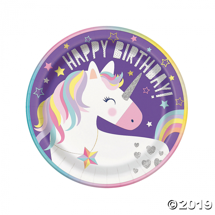 Unicorn Birthday Dinner Plates (8 Piece(s))