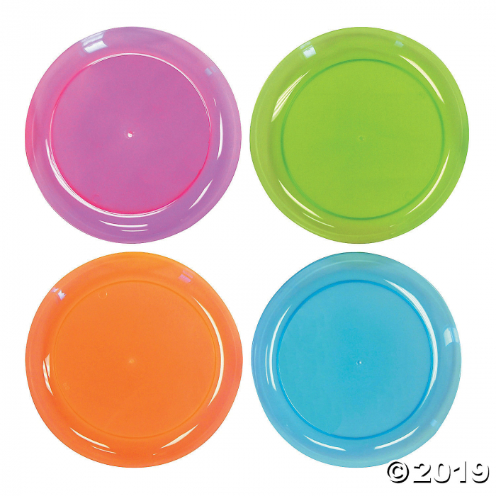 Neon Plastic Dinner Plates (20 Piece(s)) Neon Plastic Dinner Plates (20 Piece(s))