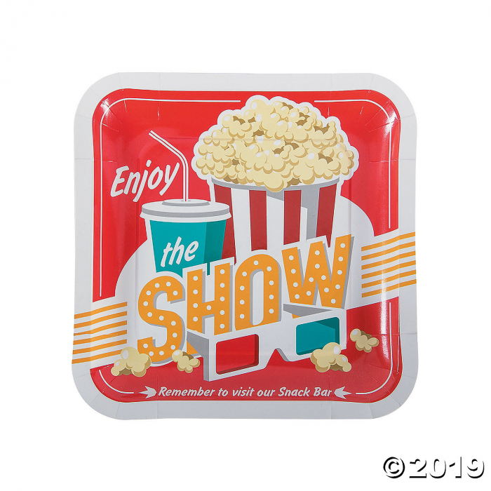 Movie Party Paper Dinner Plates (8 Piece(s)) Movie Party Paper Dinner Plates (8 Piece(s))