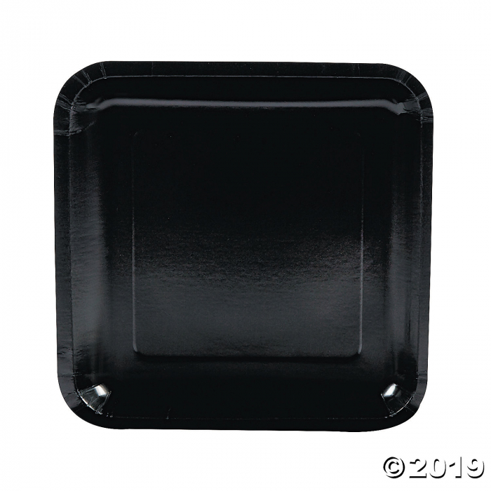 Black Square Paper Dinner Plates (18 Piece(s)) Black Square Paper Dinner Plates (18 Piece(s))