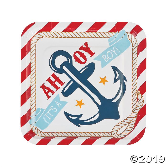 Nautical Baby Shower Paper Dinner Plates (8 Piece(s)) Nautical Baby Shower Paper Dinner Plates (8 Piece(s))