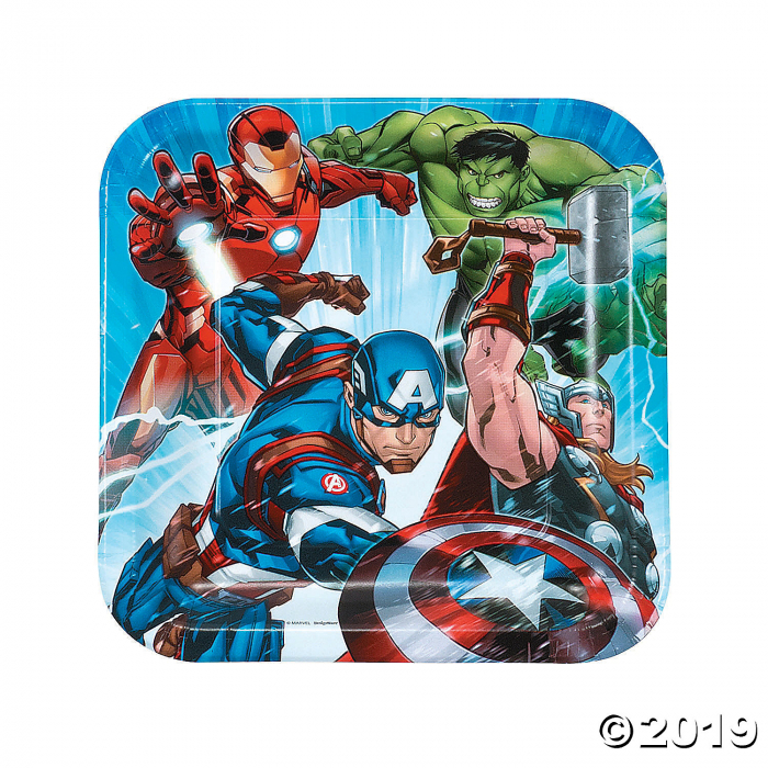 Marvel Avengers Square Paper Dinner Plates (8 Piece(s))