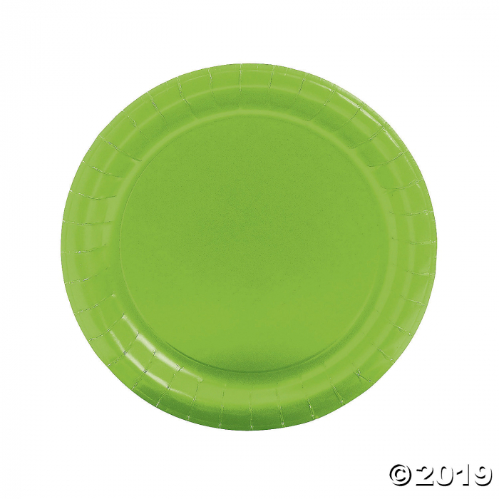 Lime Green Round Paper Dinner Plates (24 Piece(s))