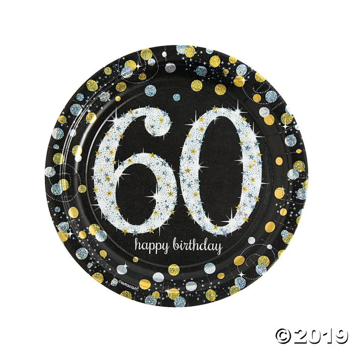 Sparkling Celebration 60th Birthday Paper Dinner Plates (8 Piece(s))