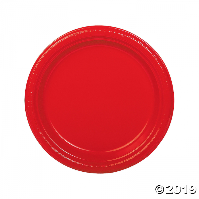 Red Plastic Dinner Plates (20 Piece(s))