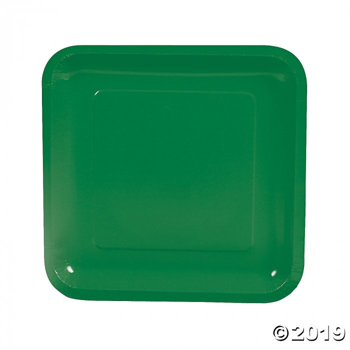 Green Square Paper Dinner Plates (18 Piece(s))