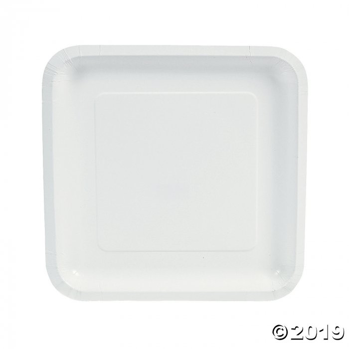 White Paper Plates, for Event and Party Supplies