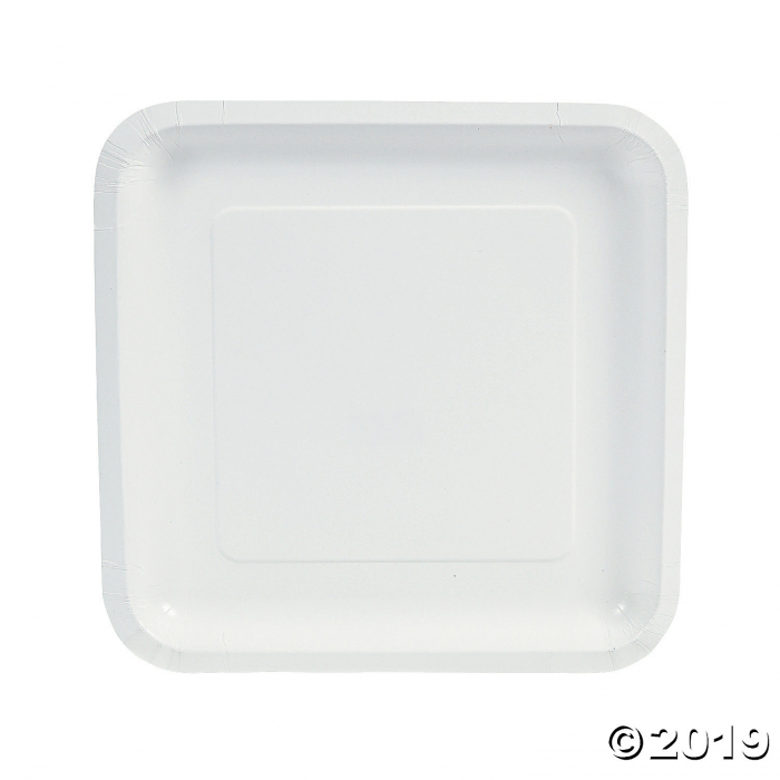 White Square Paper Dinner Plates (18 Piece(s))