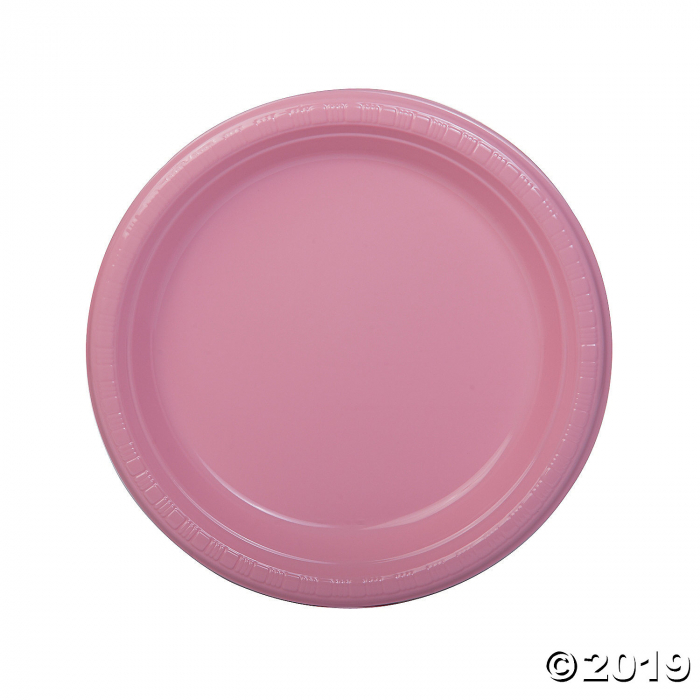 Light Pink Plastic Dinner Plates (20 Piece(s))