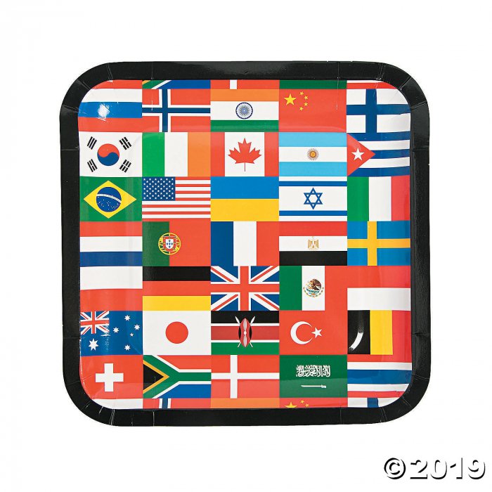 Flags of All Nations Dinner Plates (8 Piece(s))