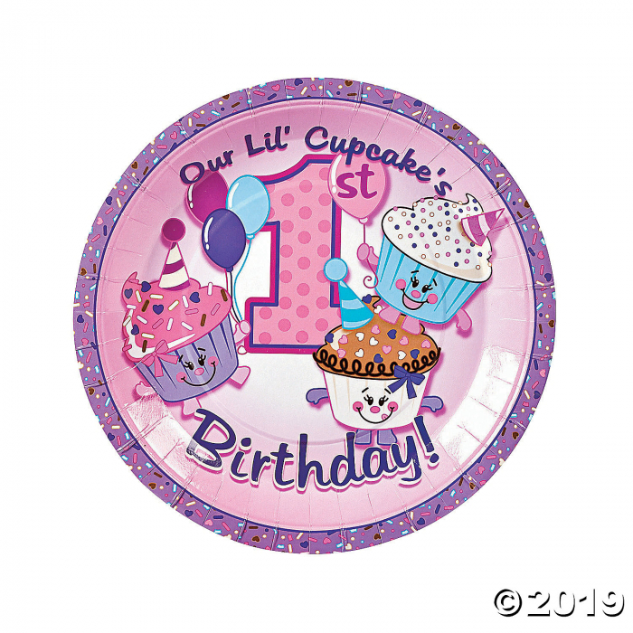 1st Birthday Cupcake Paper Dinner Plates (8 Piece(s)) 1st Birthday Cupcake Paper Dinner Plates (8 Piece(s))