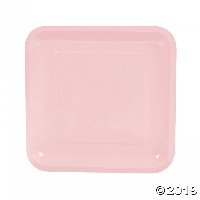 Light Pink Square Paper Dinner Plates 18 Piece S